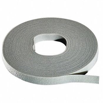 RIP-TIE Hook-and-Loop Cable Tie Roll 75 ft Gray, 45FH90