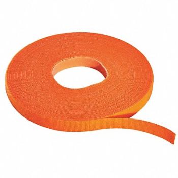 RIP-TIE Hook-and-Loop Cable Tie Roll 75 ft Ornge, 45FH91