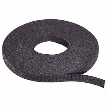 RIP-TIE Hook-and-Loop Cable Tie Roll 75 ft Black, 45FJ59