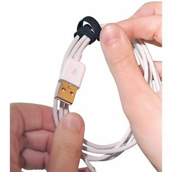 RIP-TIE Hook-and-Loop Tie 3 1/2 in Black PK252, 45FJ74