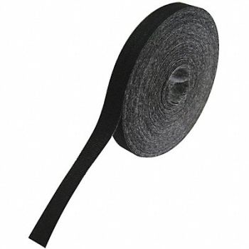 RIP-TIE Hook-and-Loop Cable Tie Roll 75 ft Black, 45FJ80