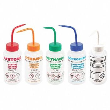 DYNALON Wash Bottle 500mL Std Spout Plastic PK5, 45G318