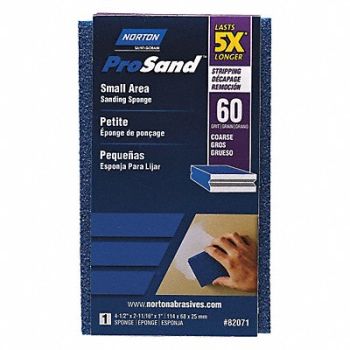 NORTON Sanding Sponge 2 11/16in W 4 1/2in L, 45GF45