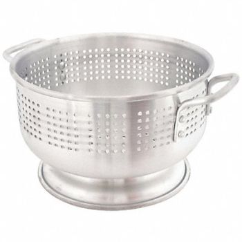 CRESTWARE Colander 12 qt. 7-3/4 in H Aluminum, 45GG89