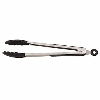 CRESTWARE Tong Black 13 in L Stainless Steel, 45GG99