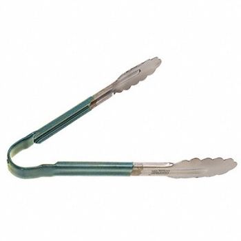 CRESTWARE Tong Green 10 in L Stainless Steel, 45GH25