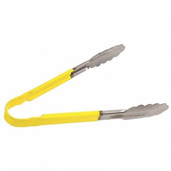 CRESTWARE Tong Yellow 10 in L Stainless Steel, 45GH27