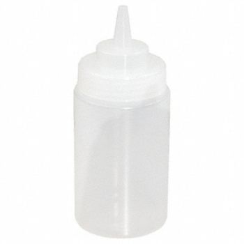 CRESTWARE Squeeze Bottle Plastic Clear 12 oz PK12, 45GK15