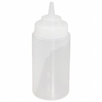 CRESTWARE Squeeze Bottle Plastic Clear 16 oz PK12, 45GK16