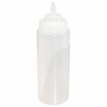 CRESTWARE Squeeze Bottle Plastic Clear 24 oz PK12, 45GK17