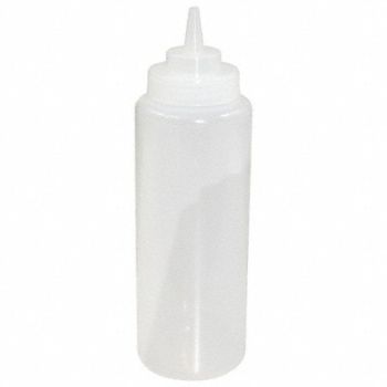CRESTWARE Squeeze Bottle Plastic Clear 32 oz PK12, 45GK18