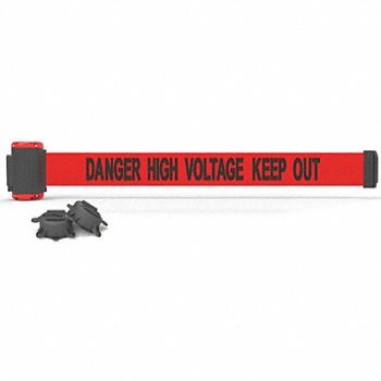 BANNER STAKES Magnetic Belt Barrier 7 ft Dngr Hgh Vltg, 45GP68