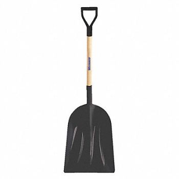 WESTWARD Scoop Shovel 30 in L Handle HDPE Black, 45GV20