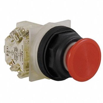 SCHNEIDER ELECTRIC Non-Illuminated Push Button Plastic Red, 45J143