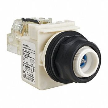 SCHNEIDER ELECTRIC Push to Test Pilot Light Blue LED, 45J194