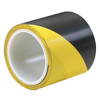 3M Hazard Marking Tape 2 In W Blk/Yellow, 45J523