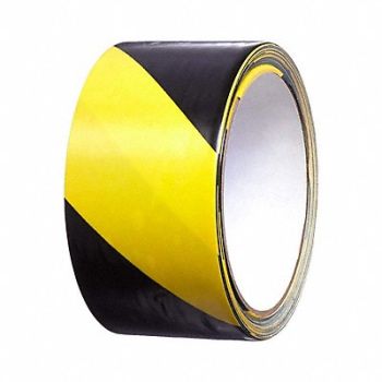 3M Floor Tape Black/Yellow 2 inx60 ft Roll, 45J522