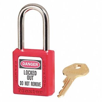 MASTER LOCK Lockout Padlock KA Red 1-3/4 H, 45JC72