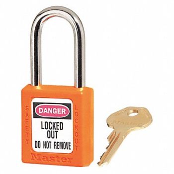 MASTER LOCK Lockout Padlock KA Orange 1-3/4 H, 45JC76