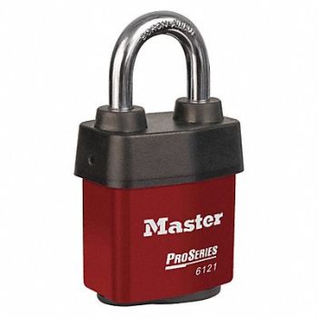MASTER LOCK Lockout Padlock KA Red, 45JC86