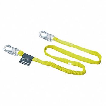 HONEYWELL MILLER Shock-Absorbing Lanyard Yellow, 45JJ93