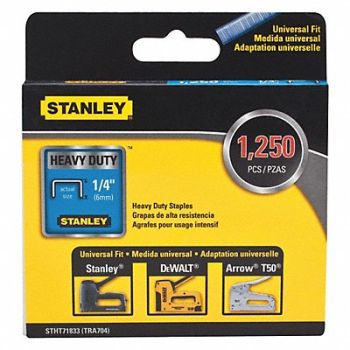 STANLEY Staple 1/4 Leg L (In.) Heavy Duty PK1250, 45JX16