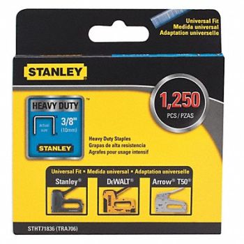 STANLEY Staple 3/8 Leg L (In.) Heavy Duty PK1250, 45JX18
