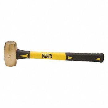 KLEIN TOOLS Non Sparking Hammer Yellow/Black 4 lb., 45JX52