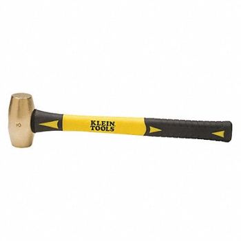 KLEIN TOOLS Non Sparking Hammer Yellow/Black 3 lb., 45JX53