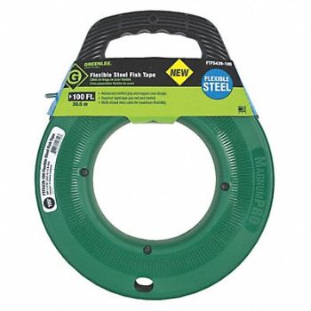 GREENLEE Fish Tape Flexible Steel 100 ft., 45JY05