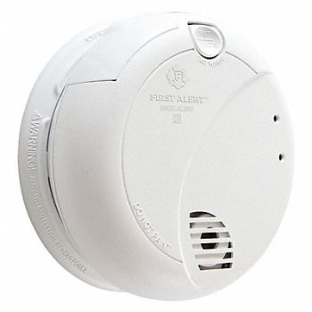 FIRST ALERT Smoke Alarm 9V Alkaline Photoelectric, 45JZ77