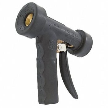 LEONARD VALVE Hose Nozzle 1/2 In Brass/Rubber 6 In L, 45K817