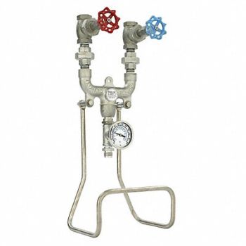 LEONARD VALVE Hose Station 3/4 In SS/Brass 25 In L, 45K823