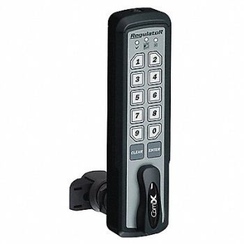 COMPX REGULATOR Electronic Keyless Lock Black 1.437 in., 45KF56