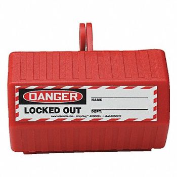 STOPOUT Plug Lockout Red 2-1/4 L, 773H55