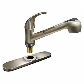 DOMINION FAUCETS Low Arc Pull Out Brushed Nickel 1.8gpm, 45L025