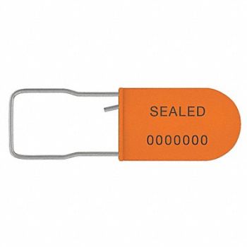 UNIVERSEAL Padlock Seals Orange Plastic PK50, 55NA52