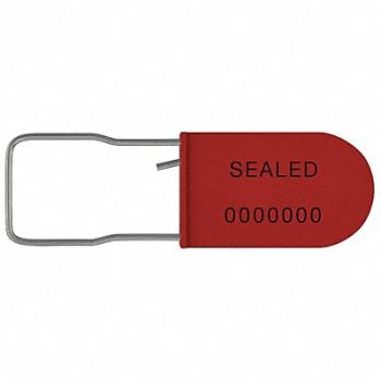 UNIVERSEAL Padlock Seals Red Plastic PK50, 55NA53