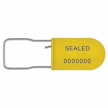 UNIVERSEAL Padlock Seals Yellow Plastic PK50, 55NA54
