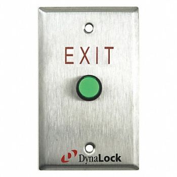 DYNALOCK Push to Exit Button SS Green, 45LX51