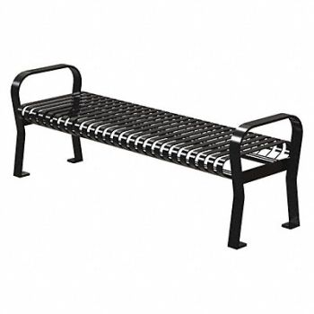 THOMAS STEELE Outdoor Bench 71 in L 25-1/2 in H Blck, 45MK18