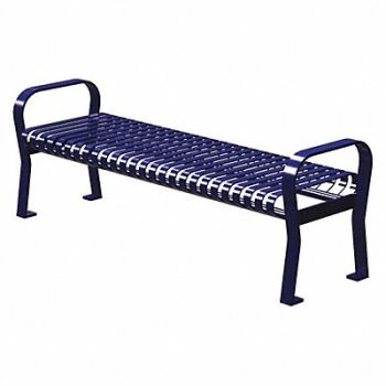 THOMAS STEELE Outdoor Bench 71 in L 20 in W Blue, 45MK20