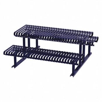 THOMAS STEELE Picnic Table Blue 71-1/2 in.D 77-1/2in.W, 45MK23