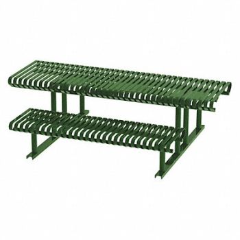 THOMAS STEELE Picnic Table Green 94 in D 30 in H, 45MK28