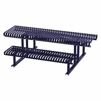 THOMAS STEELE Picnic Table Blue 94 in D 77-1/2 in W, 45MK29