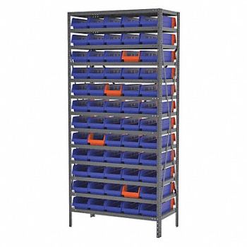 AKRO-MILS K5256 Bin Shlvng 18x79x36in Blue Orange, 45MV91