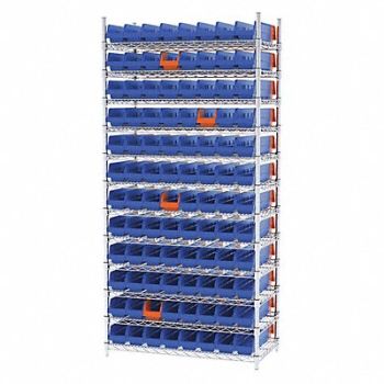 AKRO-MILS K6935 Bin Shlvng 18x74x36in Blue Orange, 45MV95