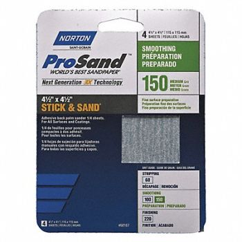 NORTON Sandpaper Sheet 11 in L 9 in W PK20, 45MY84