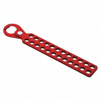 GRAINGER APPROVED Lockout Hasp Red 10-1/4 L Steel, 45MZ53