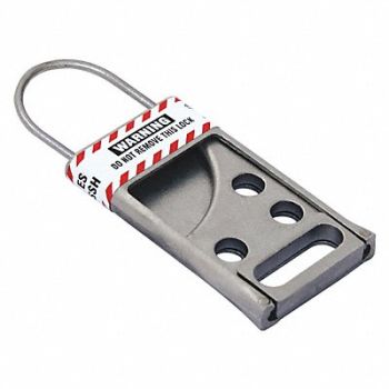 GRAINGER APPROVED Lockout Hasp Silver 3-1/2 in L SS, 45MZ54